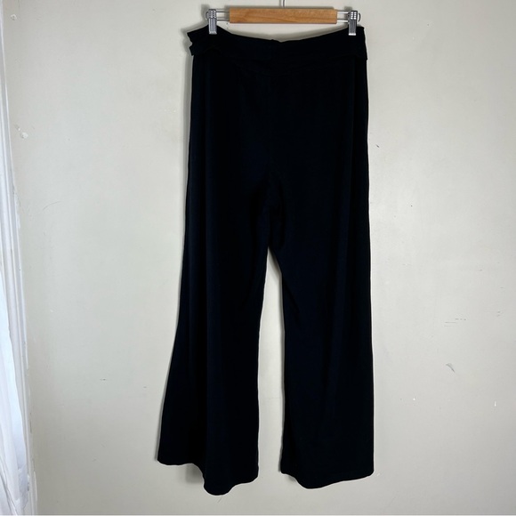 Bryn Walker Black Fold Over Waist Pull On High Rise Wide Leg Pant Medium Bamboo - Picture 2 of 12